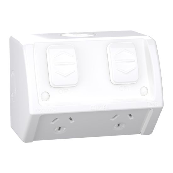 Picture of Socket, Weathershield, Twin, 10A, 250VAC, IP54