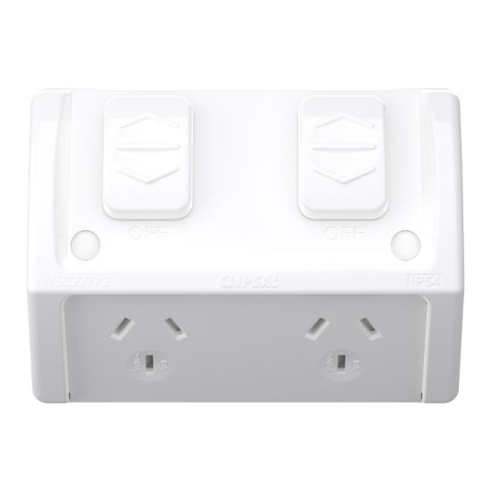 Picture of Socket, Weathershield, Twin, 10A, 250VAC, IP54