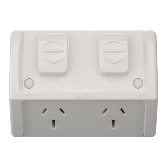 Picture of Socket, Weathershield, Twin, 15A, 250VAC, IP54