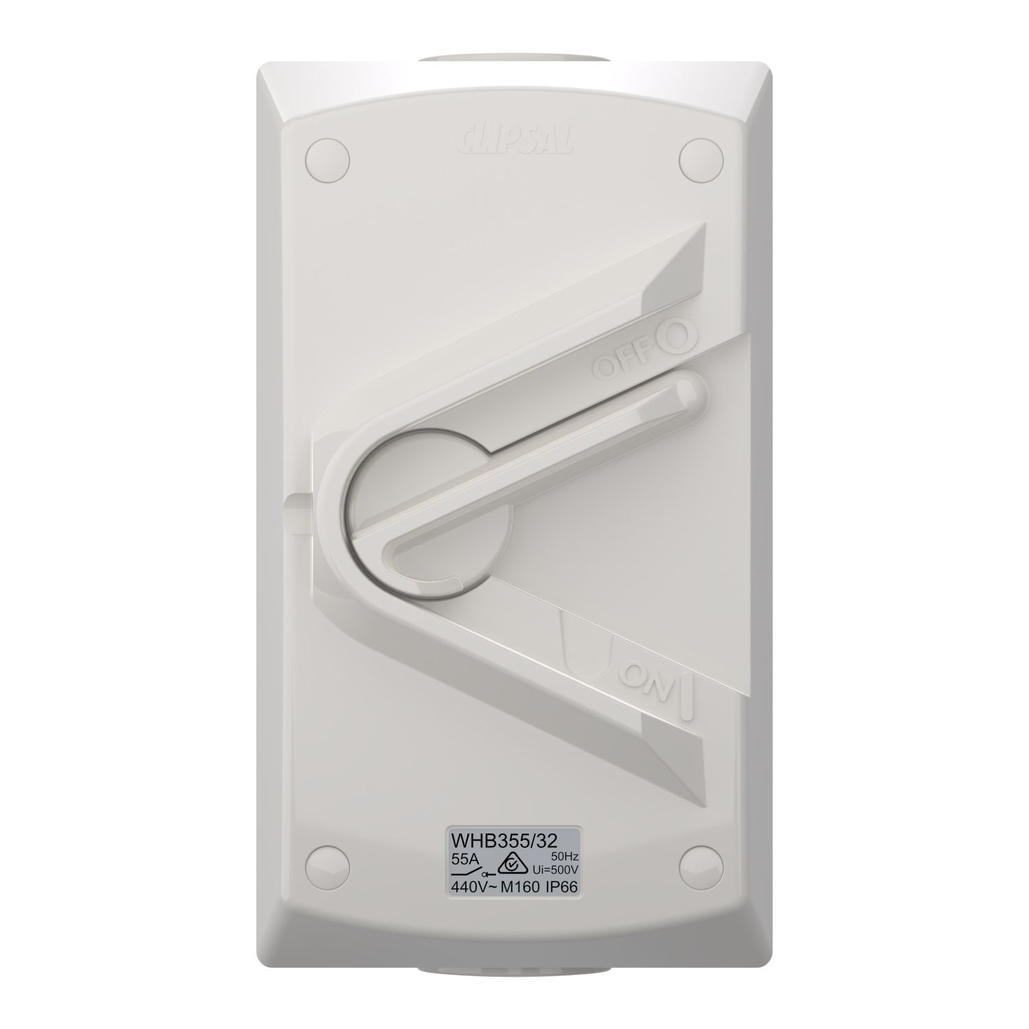 Picture of Switch, Weathershield, 1-Gang, 32mm Entry, 3 Pole, 55A, 440VAC, IP66