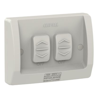 Picture of Switch, Weathershield, Flush, 2-Gang, 16AX, 250VAC, IP66