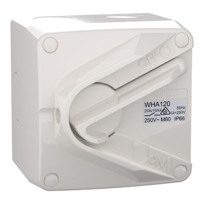 Picture of Switch, Weathershield, 1-Gang, 1 Pole, 20A/16AX, 250VAC, IP66