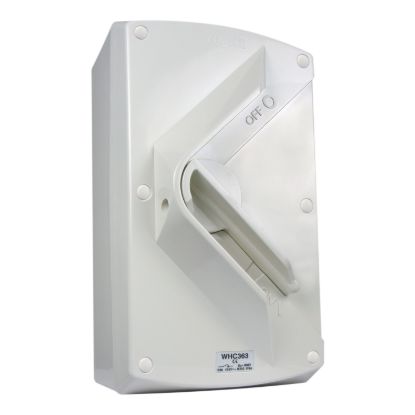 Picture of Surface Switch, Weathershield, 1 Gang, 3 Pole, 415VAC, 63A, Hoseproof, M330 Rating