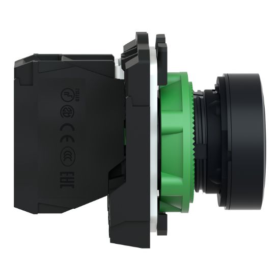 Picture of Push button, Harmony XB5, plastic, flush, black, 22mm, spring return, unmarked, 1NO