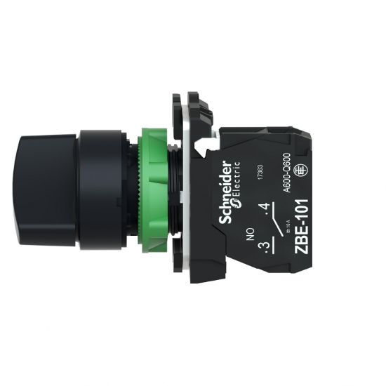Picture of Selector switch, Harmony XB5, plastic black, 22mm, 2 positions, stay put, 1NO
