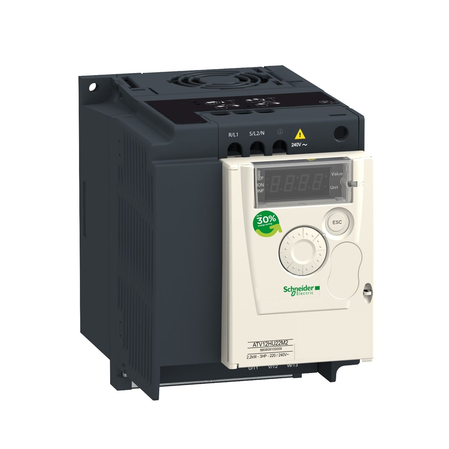 Picture of Variable speed drive ATV12, Altivar 12, 1.5kW, 2hp, 200..240V, 1ph, with heat sink