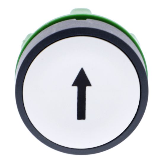 Picture of Push button head, Harmony XB5, plastic, flush, white, 22mm, spring return, marked UP ARROW