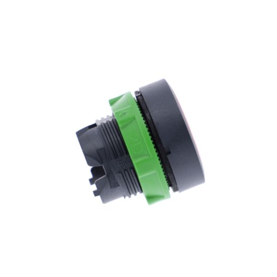 Picture of Push button head, Harmony XB5, plastic, flush, red, 22mm, spring return, marked STOP