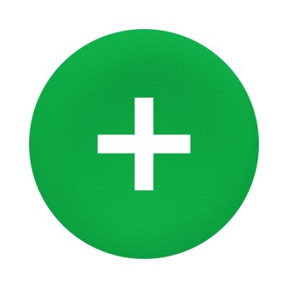 Picture of green cap marked + for rectangular multiple-headed pushbutton 22mm