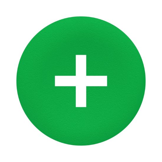 Picture of green cap marked + for rectangular multiple-headed pushbutton 22mm