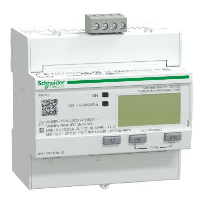 Picture of IEM3155 energy meter, Acti9, 63 A - Modbus - 1 digital I - 1 digital O - multi-tariff - MID