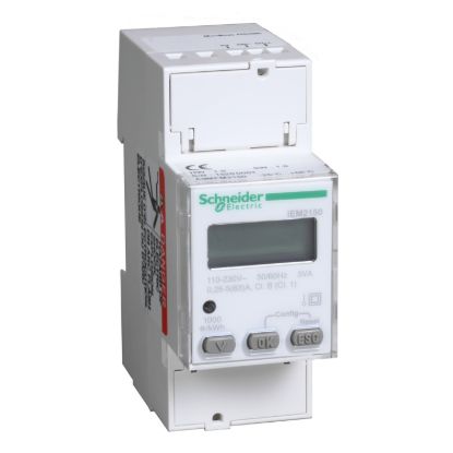 Picture of Modular single phase power meter, Acti9, iEM2150, 230V, 63A with communication Modbus