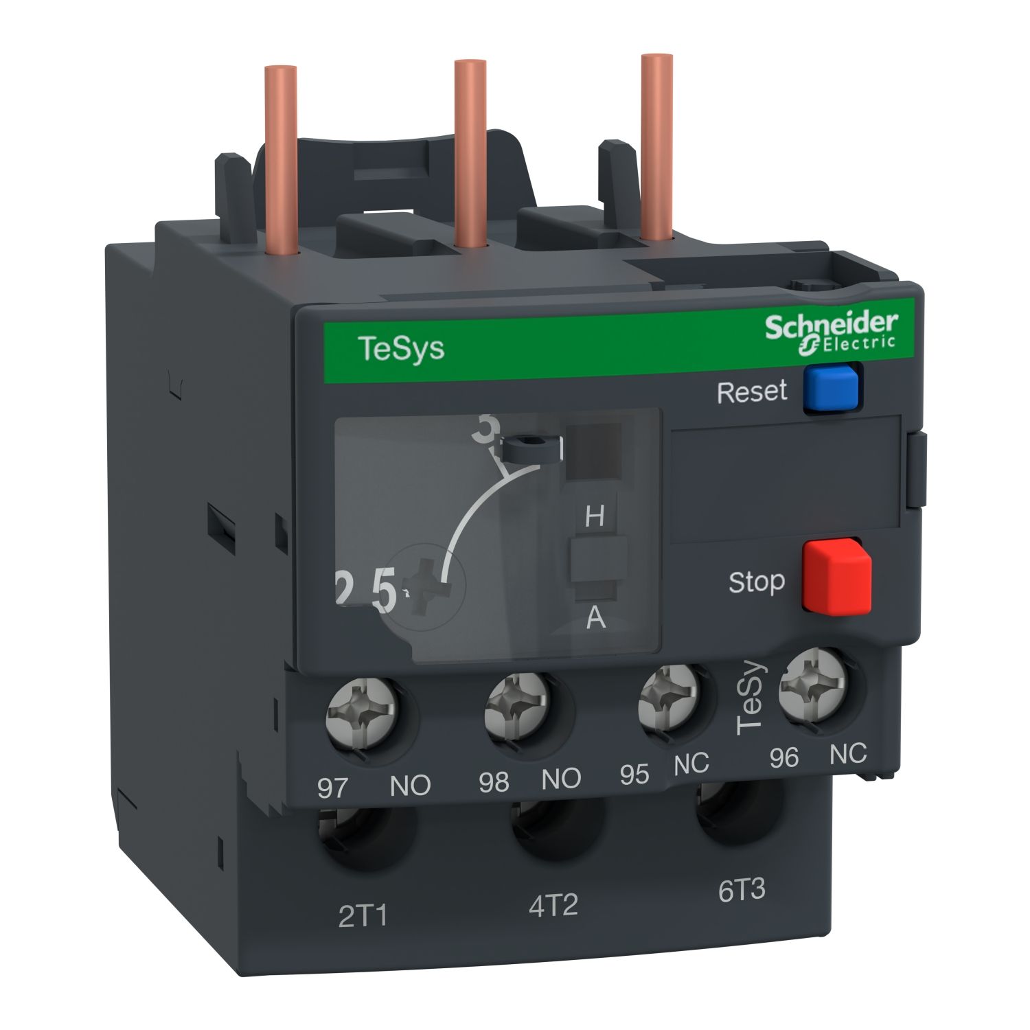 Picture of Thermal overload relay, TeSys Deca, 690VAC, 2.5 to 4A, 1NO+1NC, class 20, for D09 to D38, screw clamp