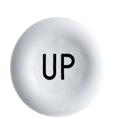 Picture of white cap marked UP for circular pushbutton 22mm