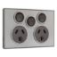 Picture of Twin Switched Socket Outlet, Saturn Series, 250V, 10A with Extra Switch