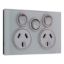 Picture of Twin Switched Socket Outlet, Saturn Series, 250V, 10A with Extra Switch
