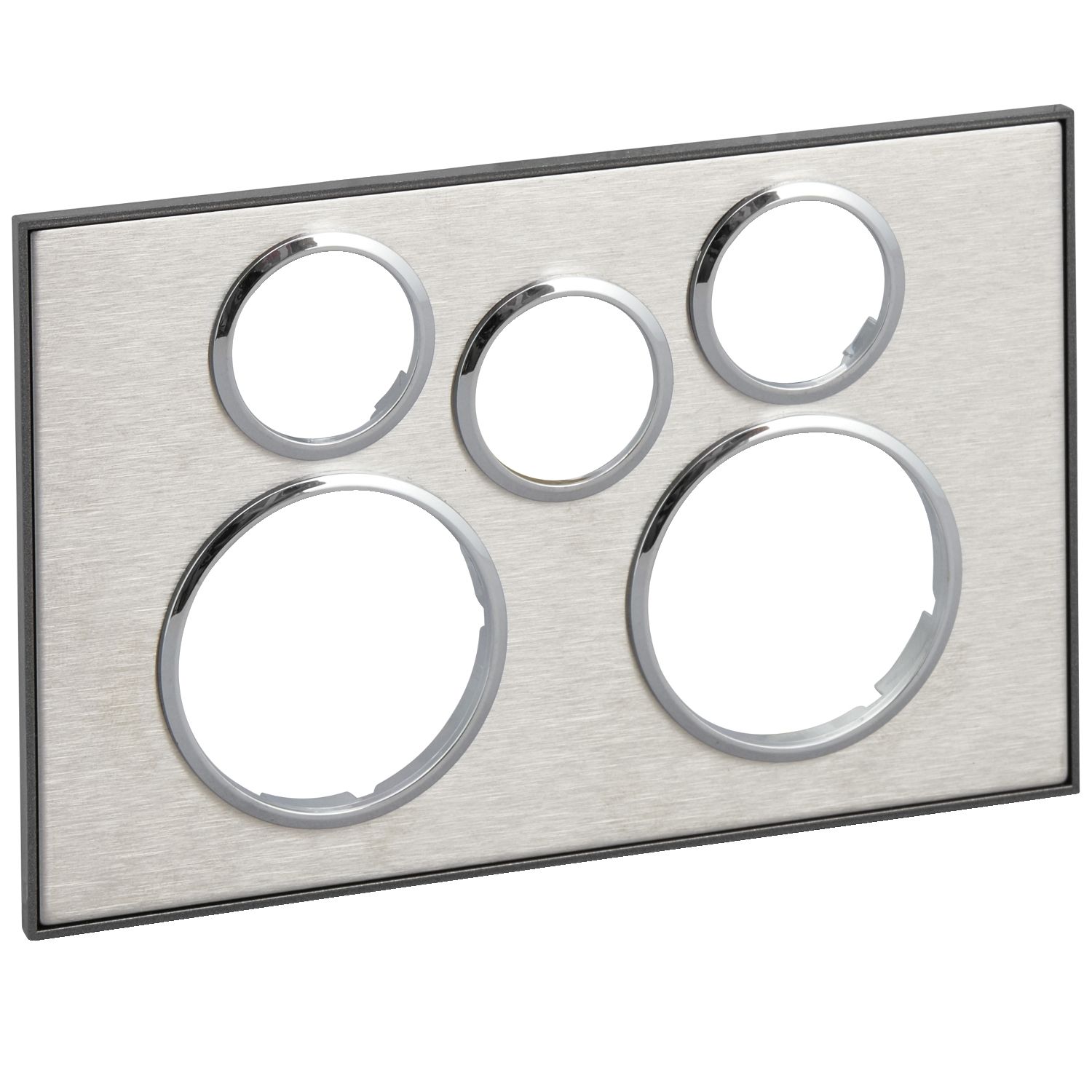 Picture of Cover Socket Outlet, Saturn Series, Twin switched, Extra switch aperture, Horizontal