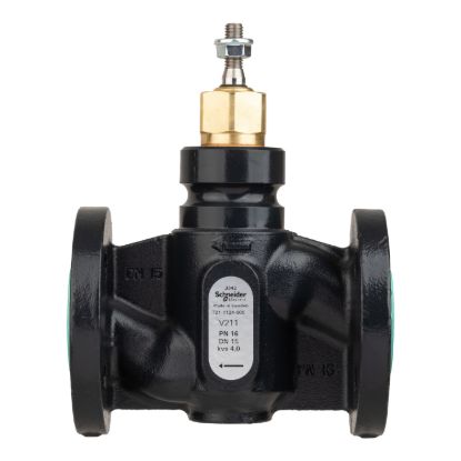 Picture of Venta V211 Globe Valve, 2-Way, PN16, Flanged, DN15, 4.0 kvs, Nodular Iron Body and Seat, Brass Plug, Stem Up Closed.