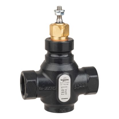 Picture of Venta V211T Globe Valve, 2-Way, PN16, Rp 1 Internal thread, DN25, 10 Kvs, Nodular Iron Body and Seat, Brass Plug.