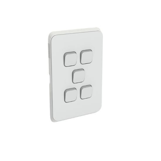 Picture of Switch Plate Skin, Clipsal Iconic, 5 Gang, Horizontal/Vertical Mount