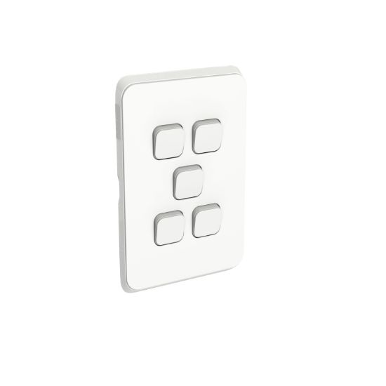 Picture of Switch Plate Skin, Clipsal Iconic, 5 Gang, Horizontal/Vertical Mount