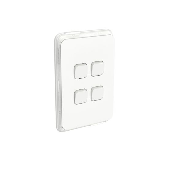 Picture of Switch, Clipsal Iconic, Vertical 4 Gang, 1/2 Way 10AX,230/240V, IP44