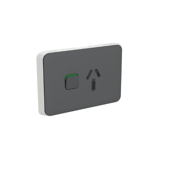 Picture of Single Power Point Skin, Clipsal Iconic, Horizontal Mount, 250V, 20A, Clip-On