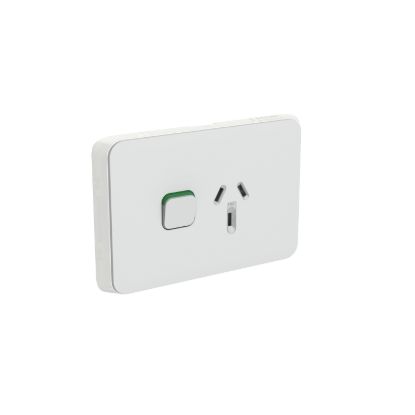 Picture of Single Power Point Skin, Clipsal Iconic, Horizontal Mount, 250V, 10A, Clip-On