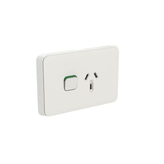 Picture of Single Power Point Skin, Clipsal Iconic, Horizontal Mount, 250V, 10A, Clip-On