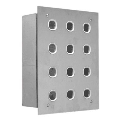 Picture of Switch Plate, Metal Plate Series, 12 Gang, Stainless Steel, 4 Rows of 3