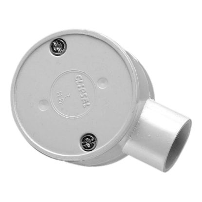 Picture of Round Junction Box, Clipsal - Cable Management, PVC, 20mm Entries, 1 Way