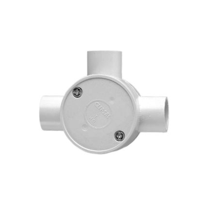 Picture of Round Junction Box, Clipsal - Cable Management, PVC, 20mm Entries, 3 Way