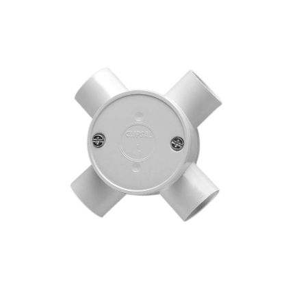 Picture of Round Junction Box, Clipsal - Cable Management, PVC, 25mm Entries, 4 Way