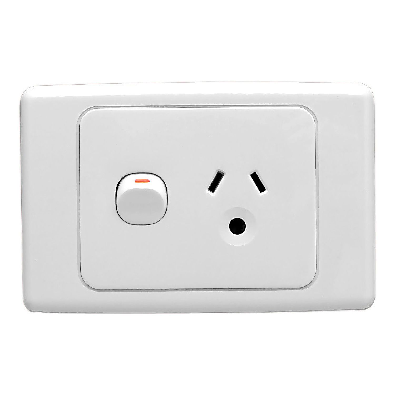 Picture of Single Switch Socket Outlet, 2000 Series, 250V, 10A, Round Earth PIN for Lighting