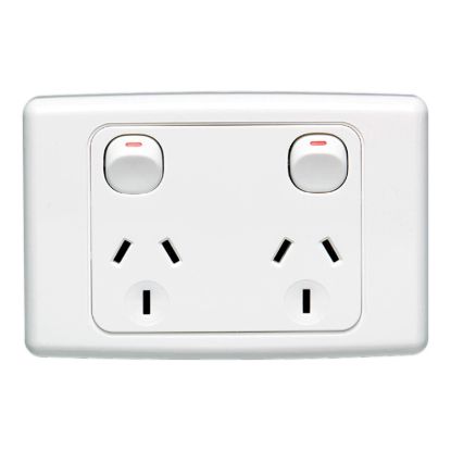 Picture of Twin Switch Socket Outlet, 2000 Series, 250V, 10A