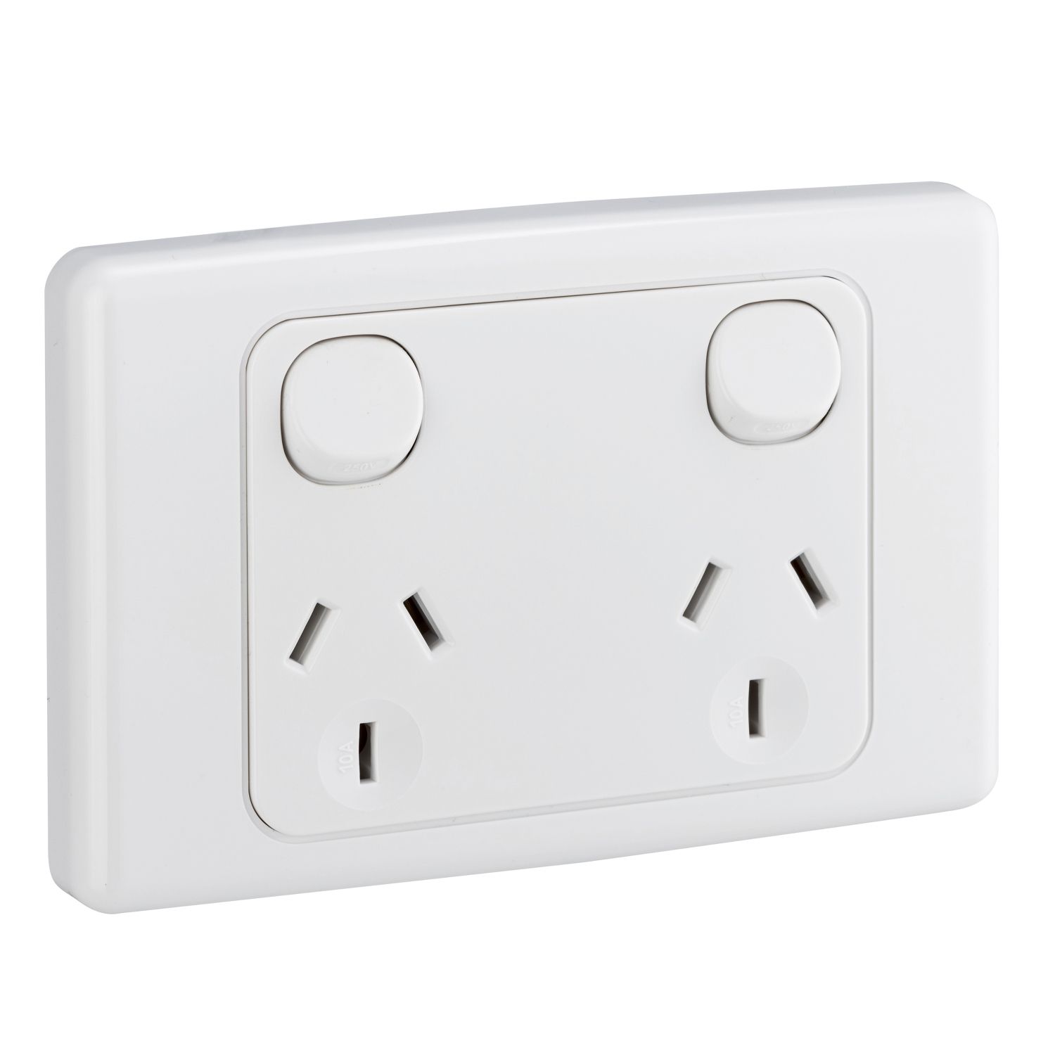Picture of Twin Switch Socket Outlet, 2000 Series, 250V, 10A, 2 Pole