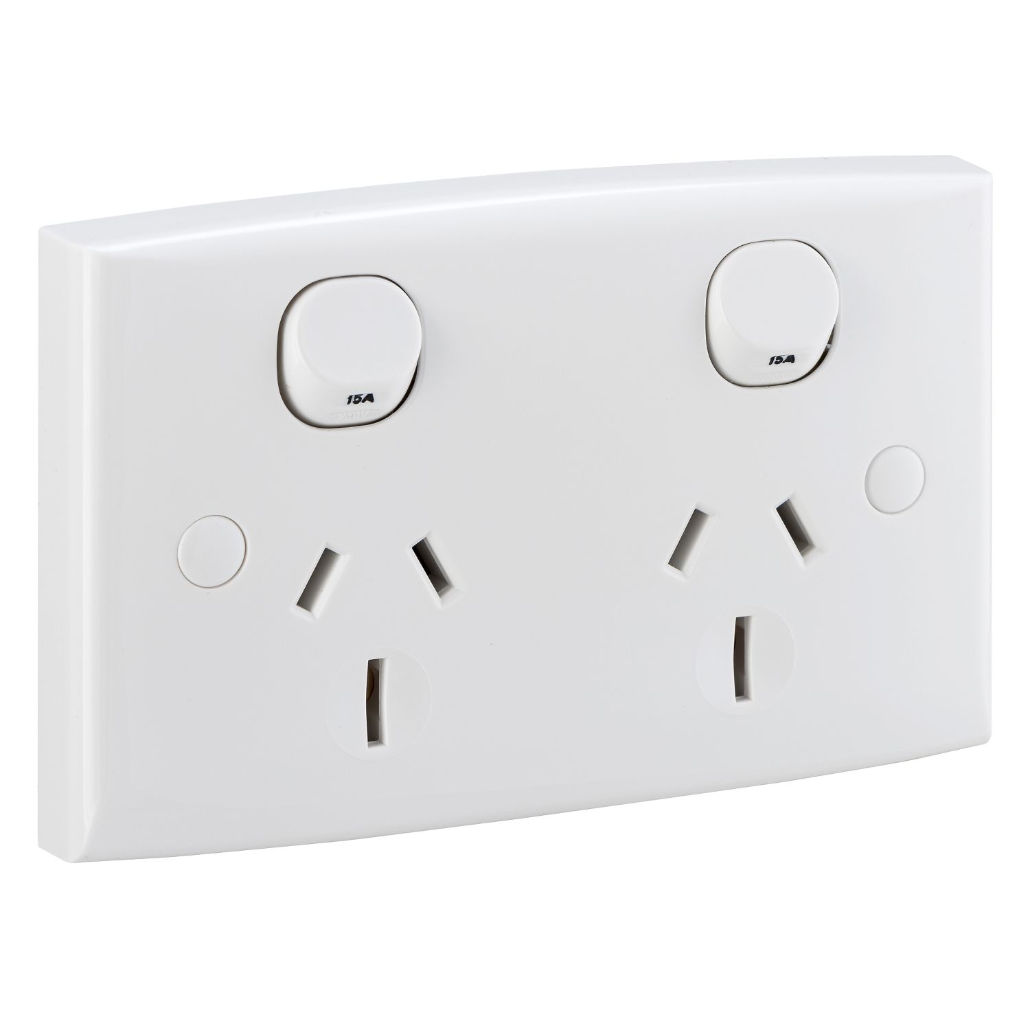 Picture of Twin Switch Socket Outlet, Standard Series, 250V, 15A, Standard Size