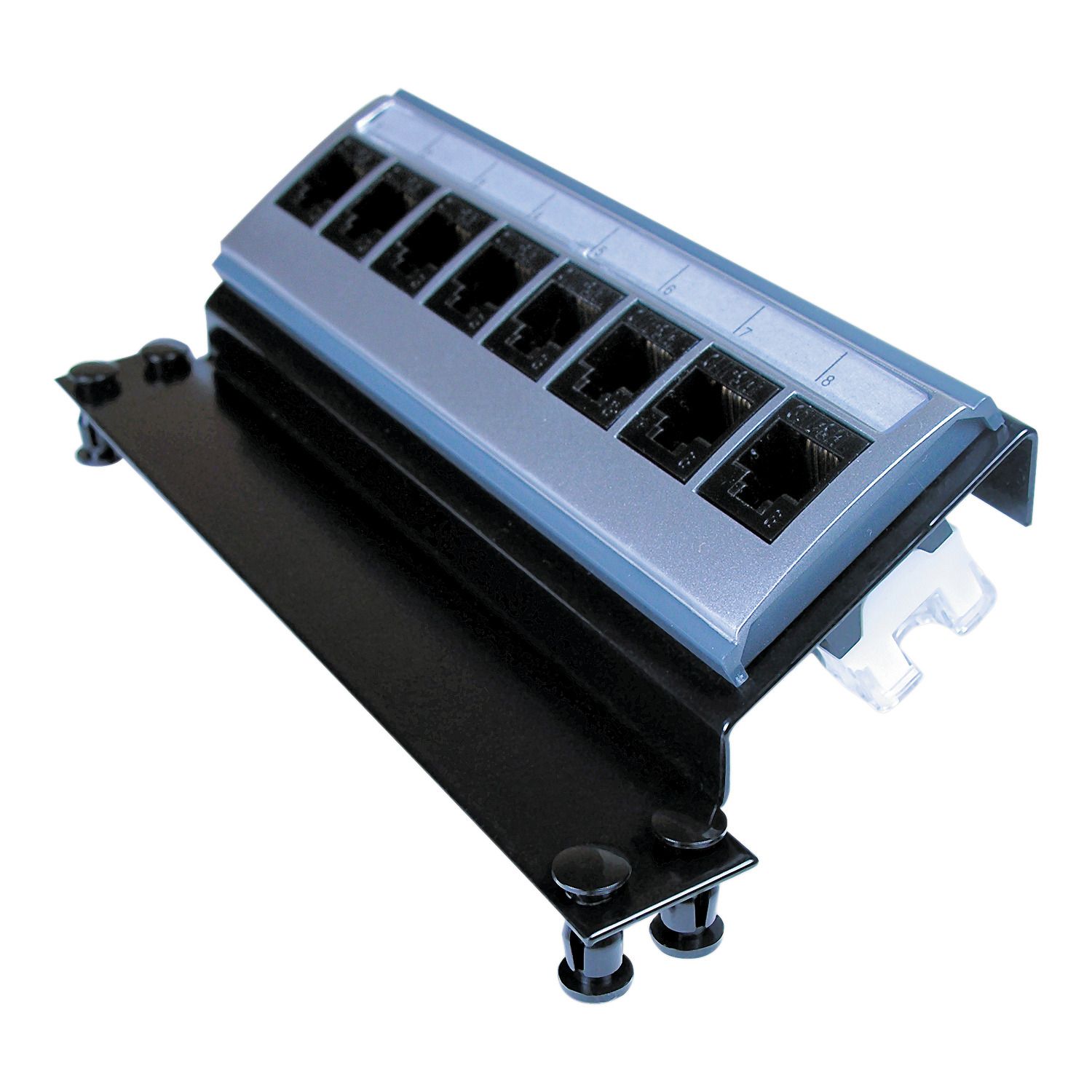 Picture of Actassi Telephone and Data Patch Panel, StarServe, Angled, Cat6, 8 Port, RJ45 Keystone Jack