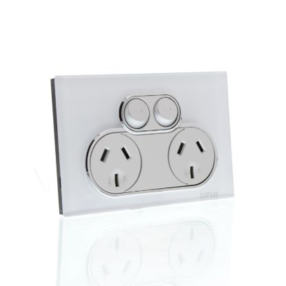 Picture of Double Switch Power Point, Saturn Series, 250V, 10A