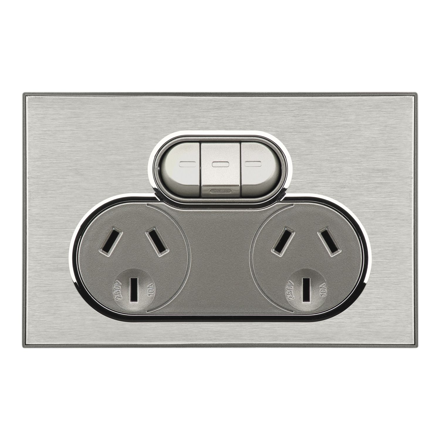 Picture of Double Switch Power Point, Saturn Series, 250V, 10A, Non-removable, Extra Switch