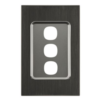 Picture of Switch Grid Plate and Cover, Saturn Series, 3 Gang, Vertical/Horizontal Mount