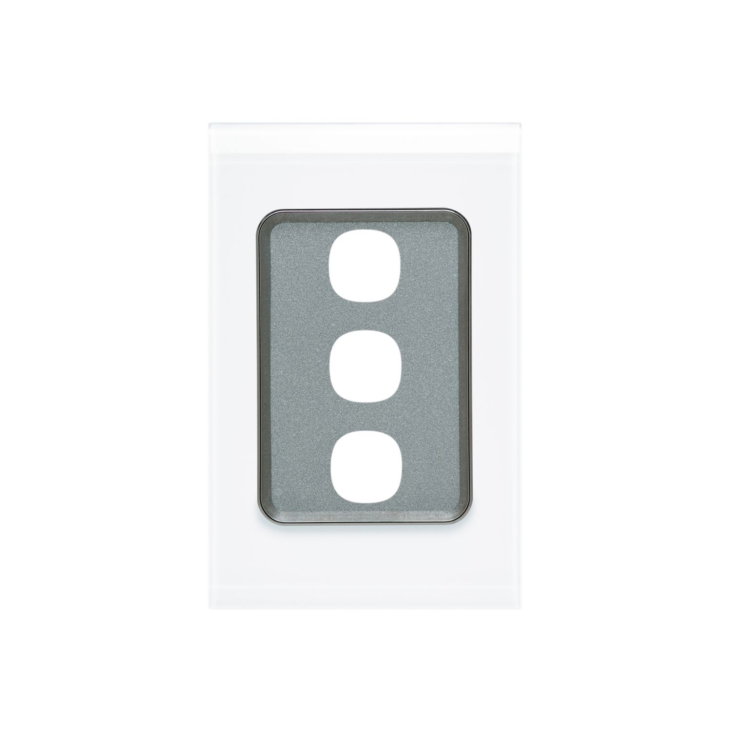 Picture of Switch Grid Plate and Cover, Saturn Series, 3 Gang, Vertical/Horizontal Mount