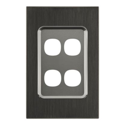 Picture of Switch Grid Plate and Cover, Saturn Series, 4 Gang, Vertical/Horizontal Mount