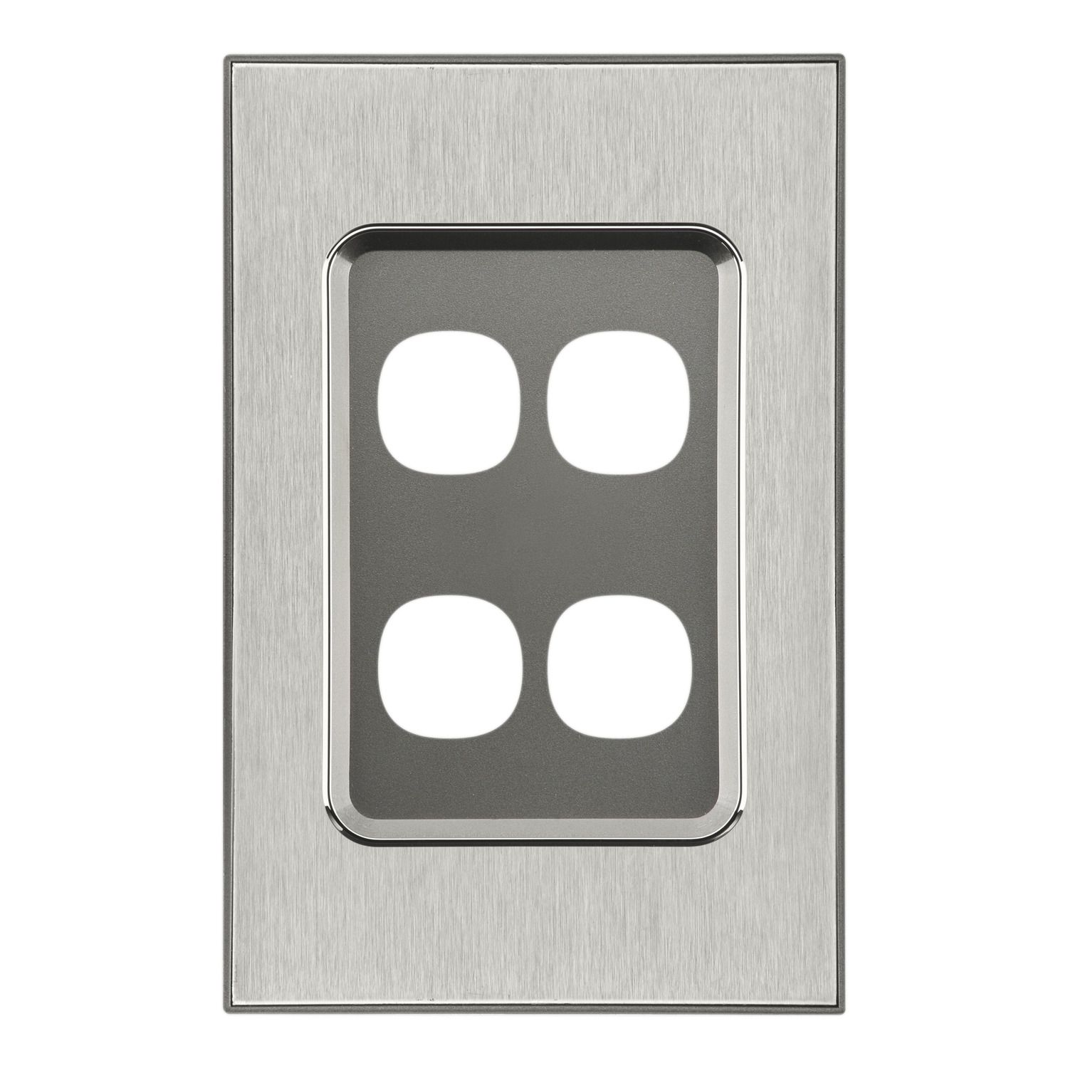 Picture of Switch Grid Plate and Cover, Saturn Series, 4 Gang, Vertical/Horizontal Mount