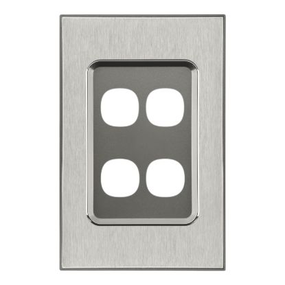 Picture of Switch Grid Plate and Cover, Saturn Series, 4 Gang, Vertical/Horizontal Mount