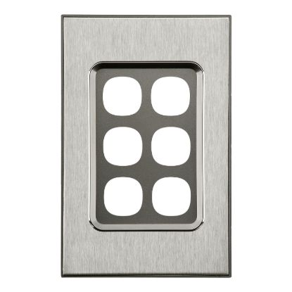 Picture of Switch Grid Plate and Cover, Saturn Series, 6 Gang, Vertical/Horizontal Mount