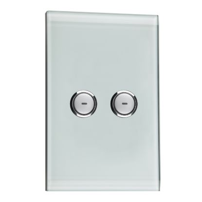 Picture of Glass Fascia, C-Bus Control and Management System, 2 Gang, Saturn Series, Rectangular