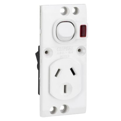 Picture of Switched Socket Mechanism, Metal Plate Series, Double Pole Single