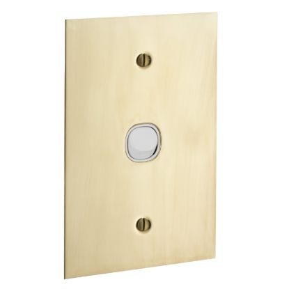 Picture of Flush Switch, Metal Plate Series, 1 Gang, 250VAC, 10A, Range, BBSL Style, Standard, Vert