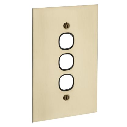 Picture of Switch Grid Plate and Cover, Metal Plate Series, 3 Gang, BBSL Style, Less Mechanism, Over Size